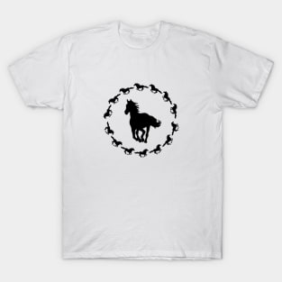 Circular Galloping Horse Illustration T-Shirt